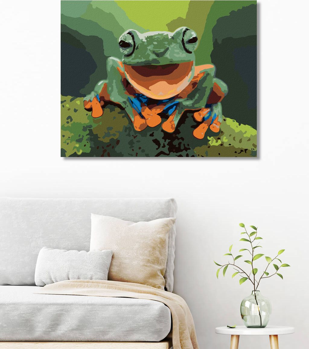zuty Malování podle čísel - SMĚJÍCÍ SE ŽÁBA - Rozměr: 40x50 cm, Rámování: Varianta: vypnuté plátno na rám - obrázek 6