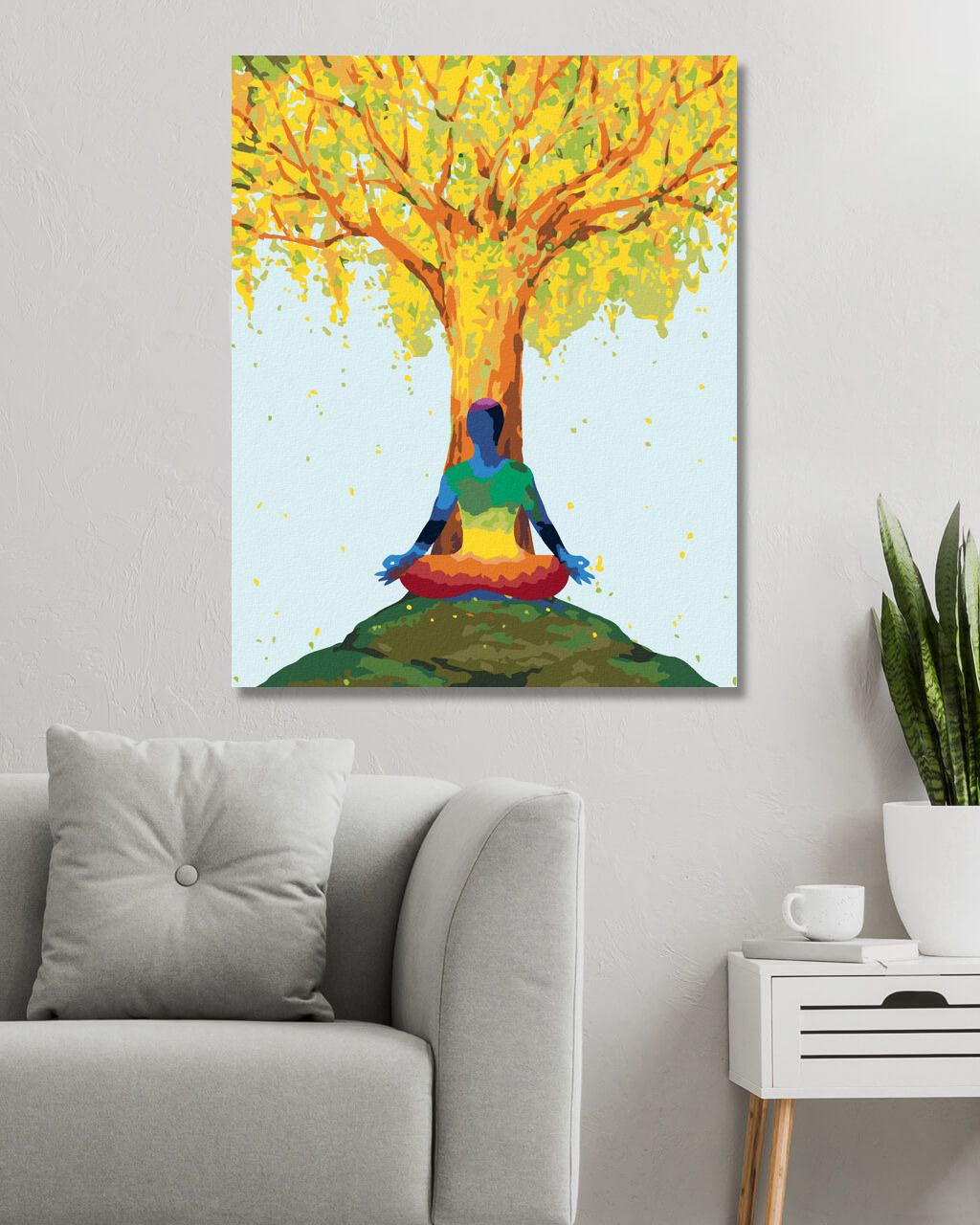 zuty Malování podle čísel - JÓGA POD STROMEM - Rozměr: 40x50 cm, Rámování: Varianta: vypnuté plátno na rám - obrázek 2