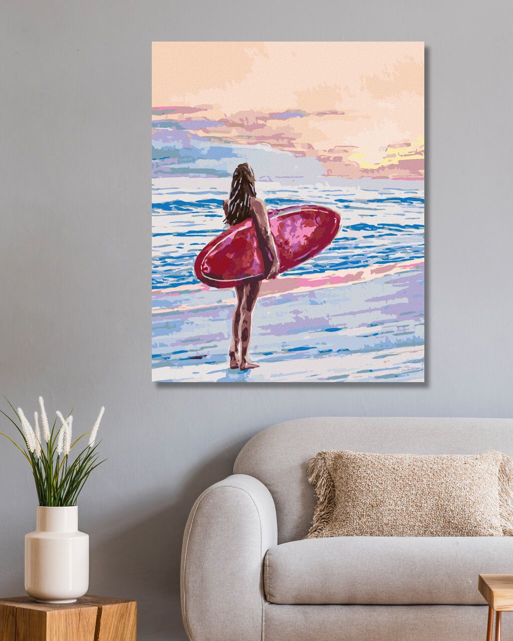 zuty Malování podle čísel - SURFAŘKA - Rozměr: 40x50 cm, Rámování: Varianta: vypnuté plátno na rám - obrázek 2