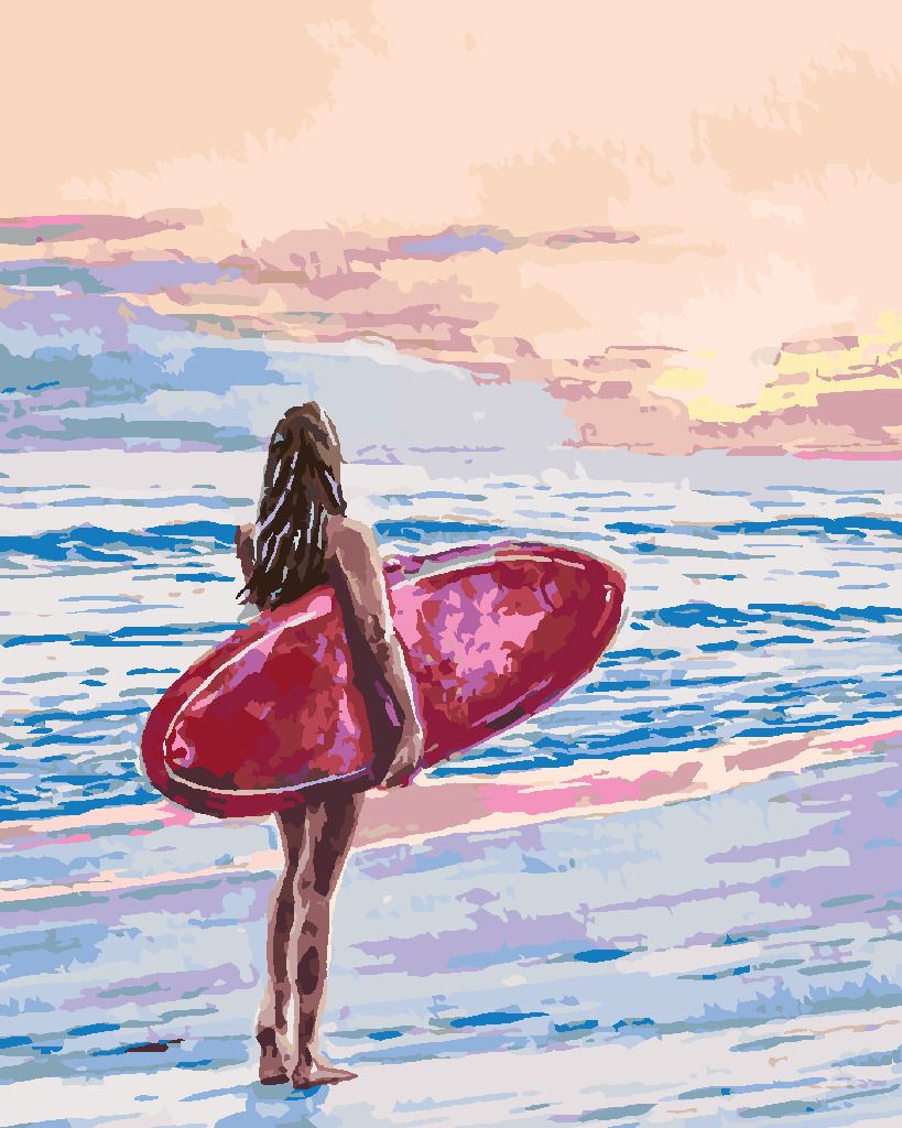 zuty Malování podle čísel - SURFAŘKA - Rozměr: 40x50 cm, Rámování: Varianta: vypnuté plátno na rám - obrázek 7