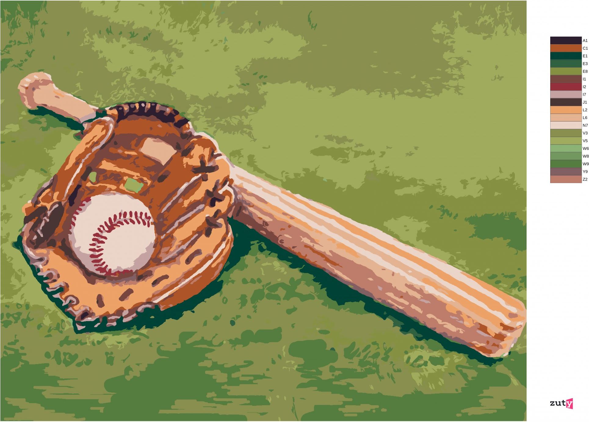 zuty Malování podle čísel - BASEBALL - Rozměr: 40x50 cm, Rámování: Varianta: bez rámu a bez vypnutí plátna - obrázek 9