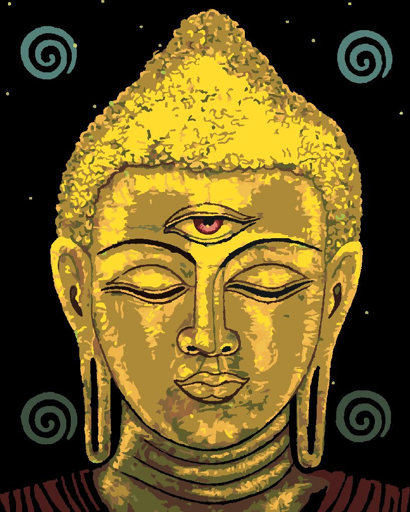 zuty Malování podle čísel - BUDDHA SE TŘETÍM OKEM - Rozměr: 40x50 cm, Rámování: Varianta: vypnuté plátno na rám - obrázek 8