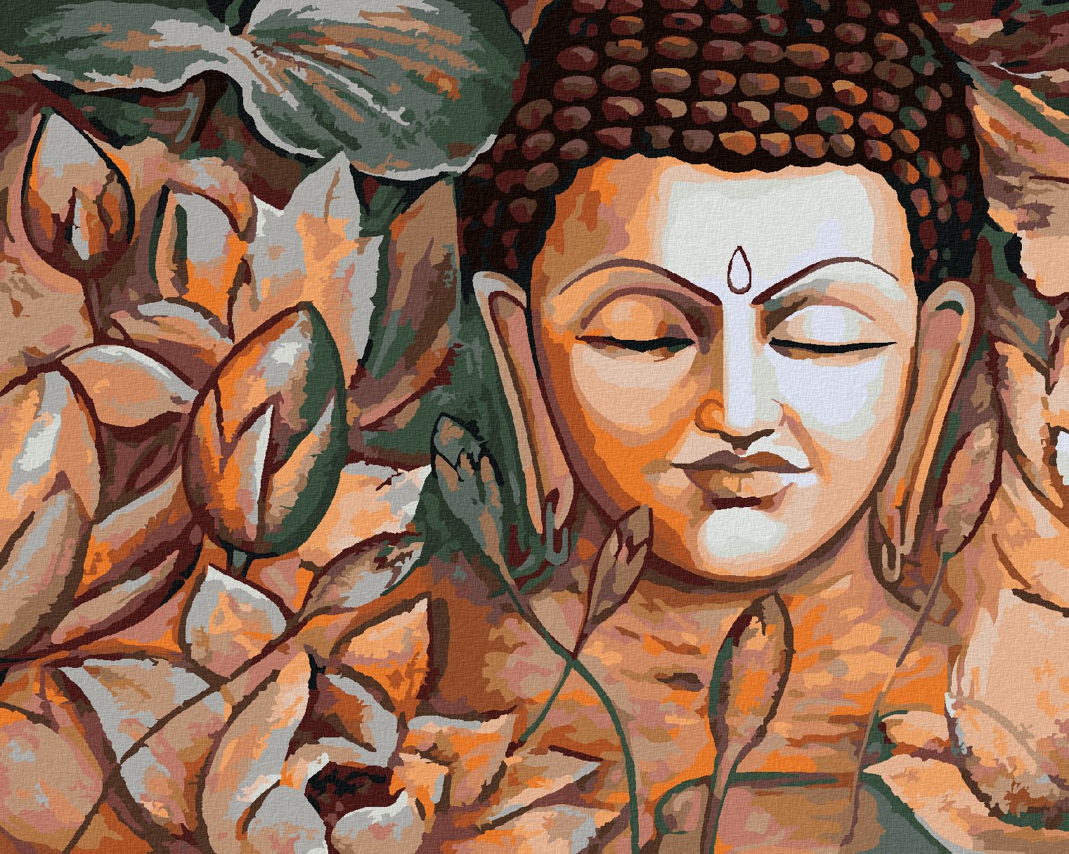 zuty Malování podle čísel - SPIRITUÁLNÍ BUDDHA - Rozměr: 40x50 cm, Rámování: Varianta: bez rámu a bez vypnutí plátna - obrázek 1