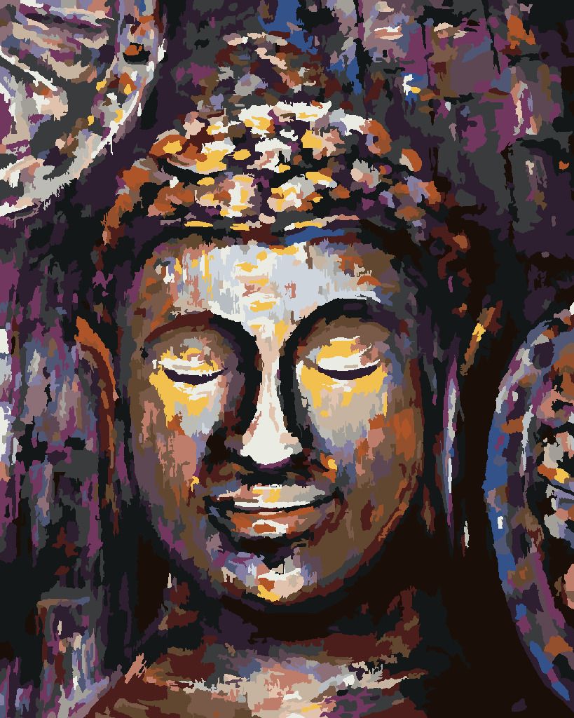zuty Malování podle čísel - BUDDHA V BARVÁCH - Rozměr: 40x50 cm, Rámování: Varianta: vypnuté plátno na rám - obrázek 3