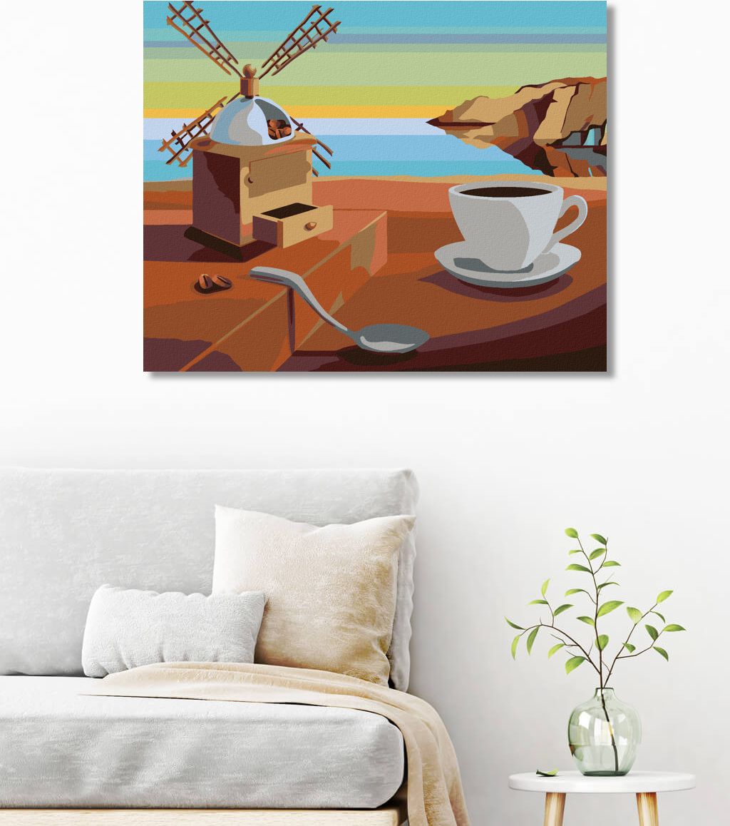 zuty Malování podle čísel - SURREALISTICKÁ KÁVA - INSPIRACE S. DALÍ - Rozměr: 40x50 cm, Rámování: Varianta: vypnuté plátno na rám - obrázek 7