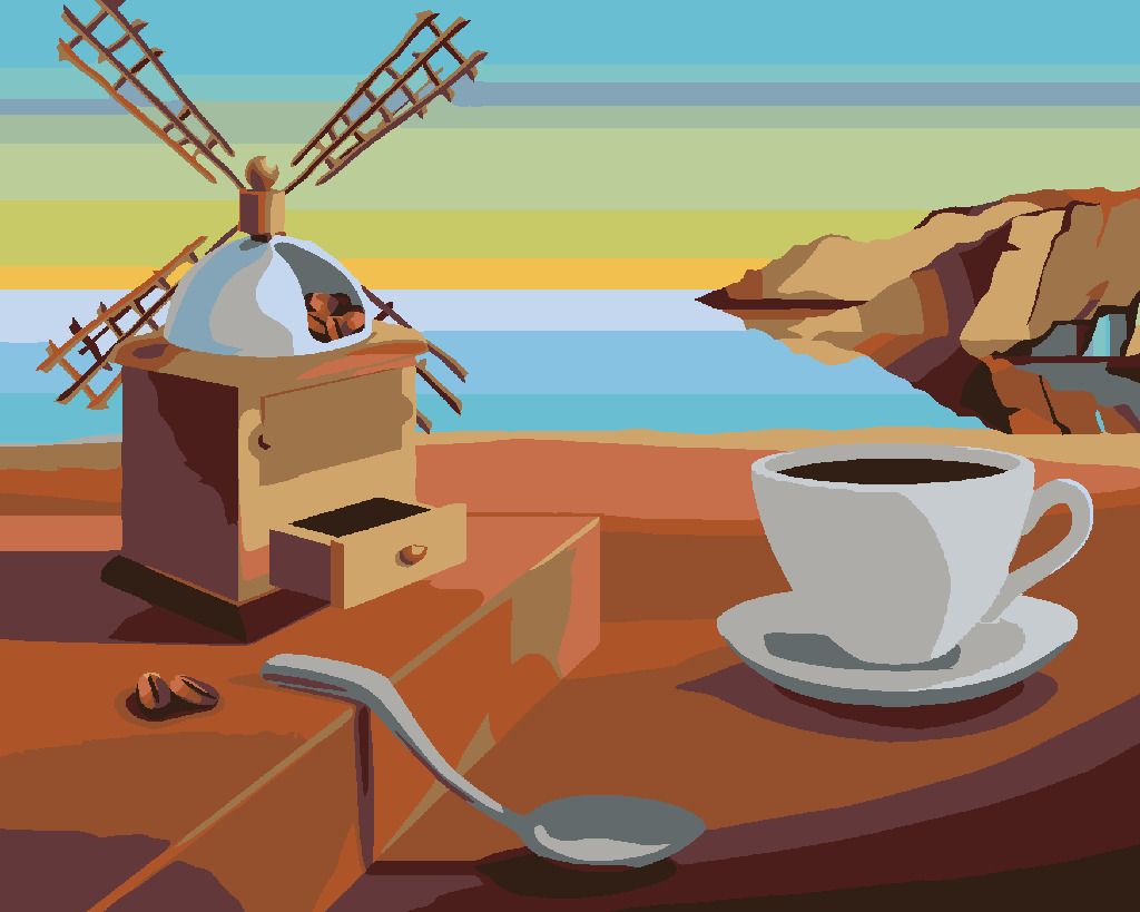 zuty Malování podle čísel - SURREALISTICKÁ KÁVA - INSPIRACE S. DALÍ - Rozměr: 40x50 cm, Rámování: Varianta: vypnuté plátno na rám - obrázek 9