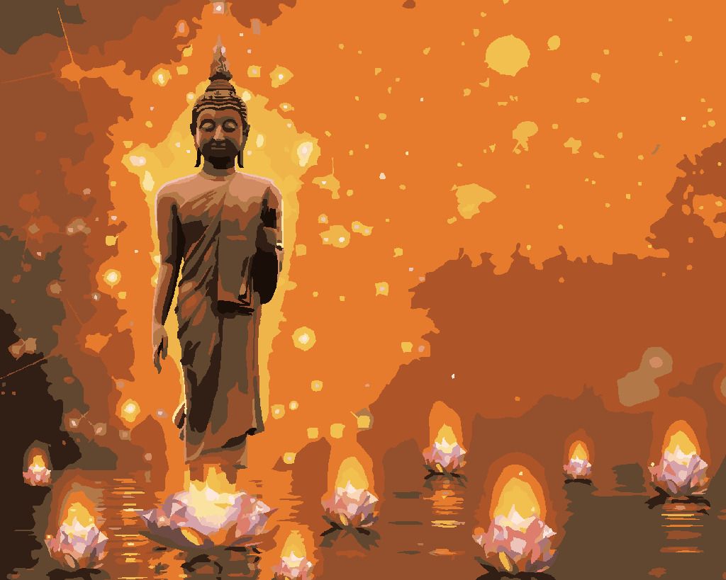 zuty Malování podle čísel - BUDDHA S LOTUSY - Rozměr: 40x50 cm, Rámování: Varianta: vypnuté plátno na rám - obrázek 5