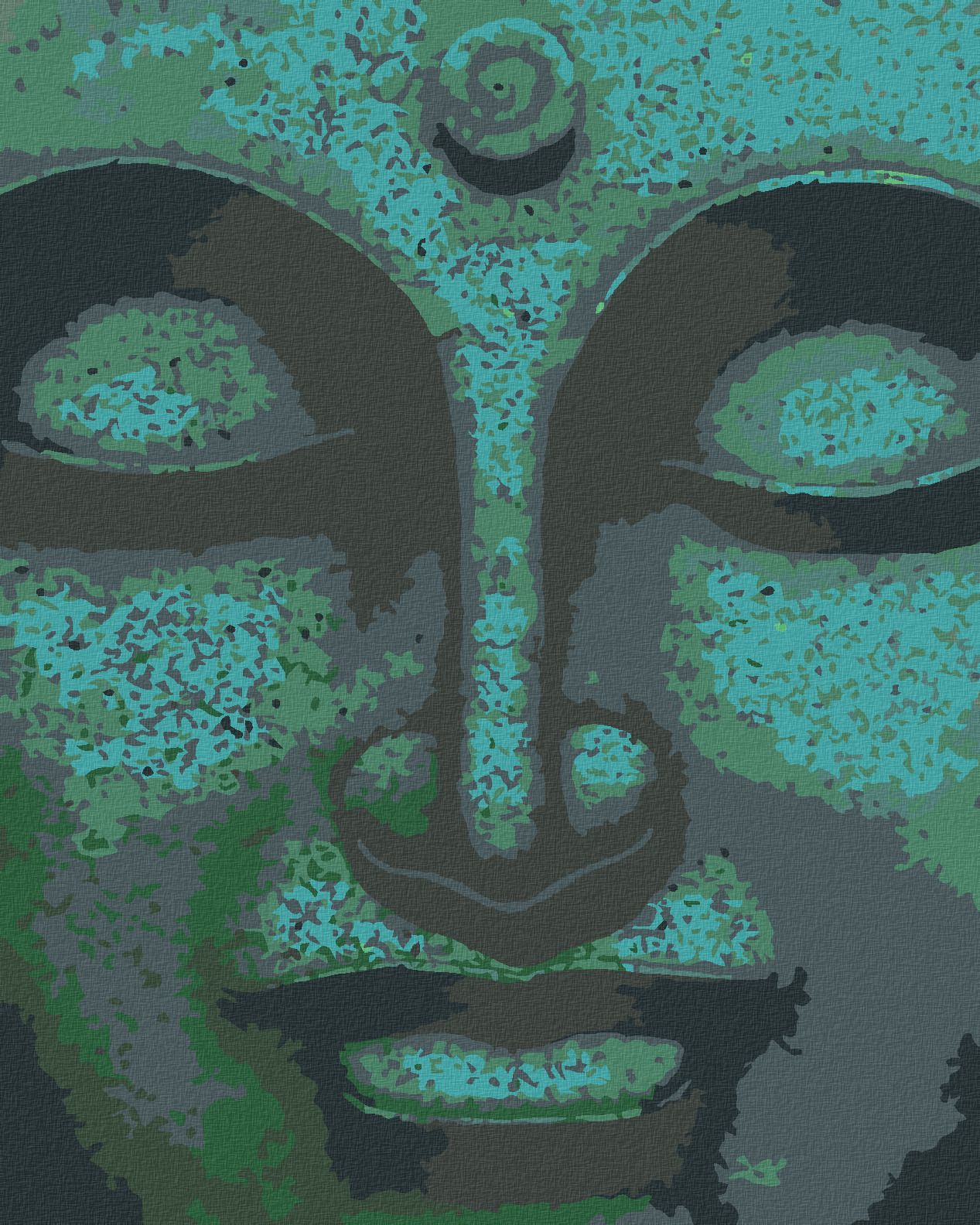 zuty Malování podle čísel - ZELENÝ BUDDHA - Rozměr: 40x50 cm, Rámování: Varianta: vypnuté plátno na rám - obrázek 1