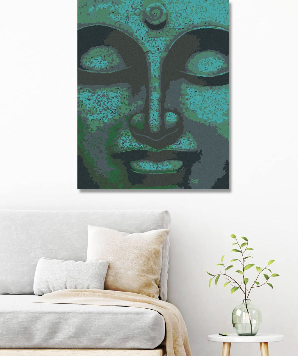 zuty Malování podle čísel - ZELENÝ BUDDHA - Rozměr: 40x50 cm, Rámování: Varianta: vypnuté plátno na rám - obrázek 6