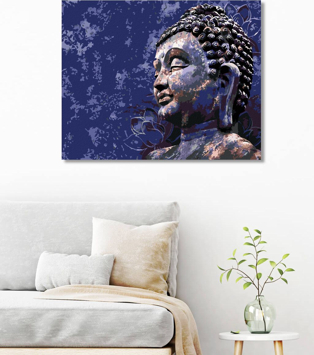 zuty Malování podle čísel - BUDDHA NA MODRÉM POZADÍ - Rozměr: 40x50 cm, Rámování: Varianta: bez rámu a bez vypnutí plátna - obrázek 7