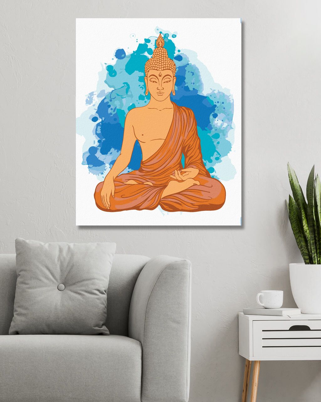 zuty Malování podle čísel - MEDITUJÍCÍ ORANŽOVÝ BUDDHA - Rozměr: 40x50 cm, Rámování: Varianta: bez rámu a bez vypnutí plátna - obrázek 5