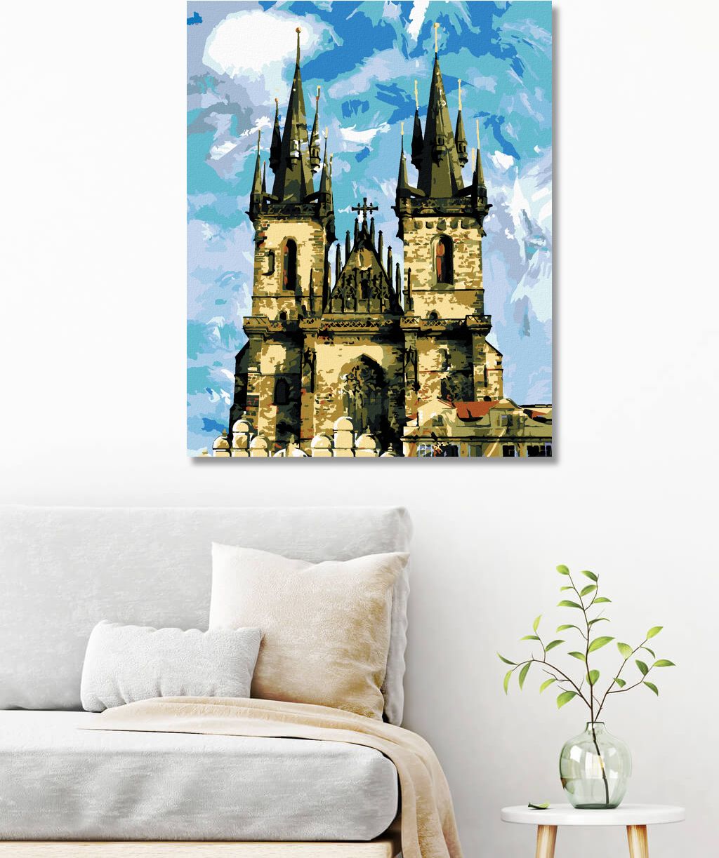zuty Malování podle čísel - KATEDRÁLA TÝNSKÝ CHRÁM PRAHA - Rozměr: 40x50 cm, Rámování: Varianta: bez rámu a bez vypnutí plátna - obrázek 10