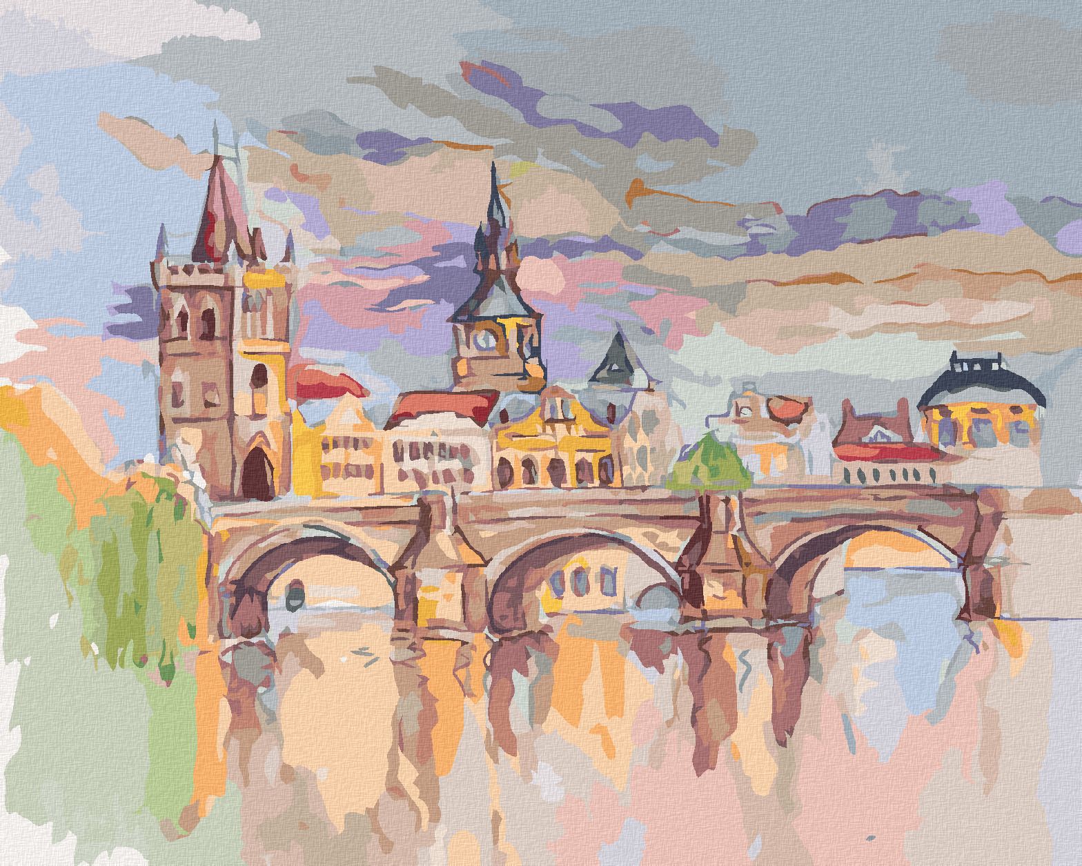 zuty Malování podle čísel - KARLŮV MOST ZA JASNÉHO DNE - Rozměr: 40x50 cm, Rámování: Varianta: bez rámu a bez vypnutí plátna - obrázek 1