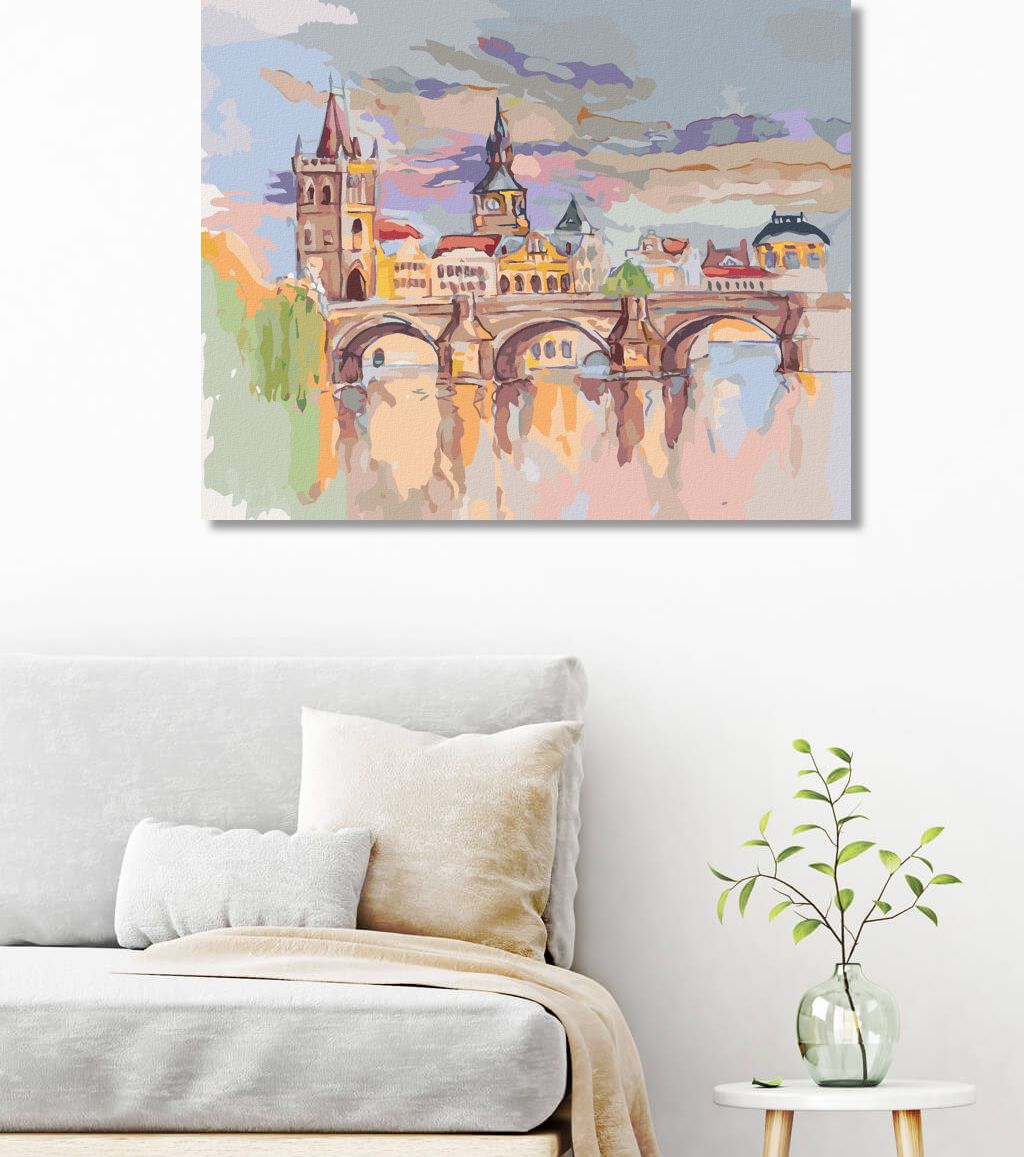 zuty Malování podle čísel - KARLŮV MOST ZA JASNÉHO DNE - Rozměr: 40x50 cm, Rámování: Varianta: bez rámu a bez vypnutí plátna - obrázek 2