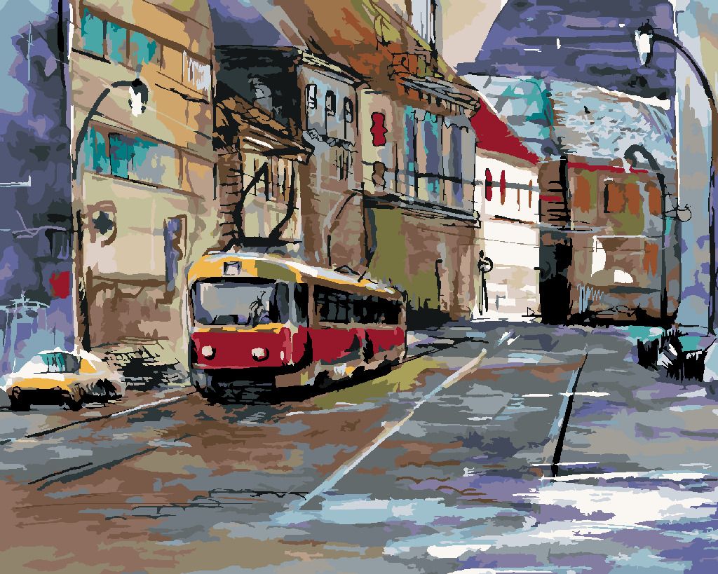 zuty Malování podle čísel - PROJÍŽĎKA PO PRAZE - Rozměr: 40x50 cm, Rámování: Varianta: bez rámu a bez vypnutí plátna - obrázek 5