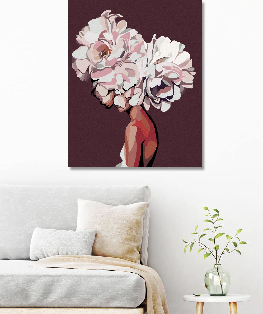 zuty Malování podle čísel - ABSTRAKTNÍ KVĚTINOVÁ ŽENA - Rozměr: 40x50 cm, Rámování: Varianta: bez rámu a bez vypnutí plátna - obrázek 5