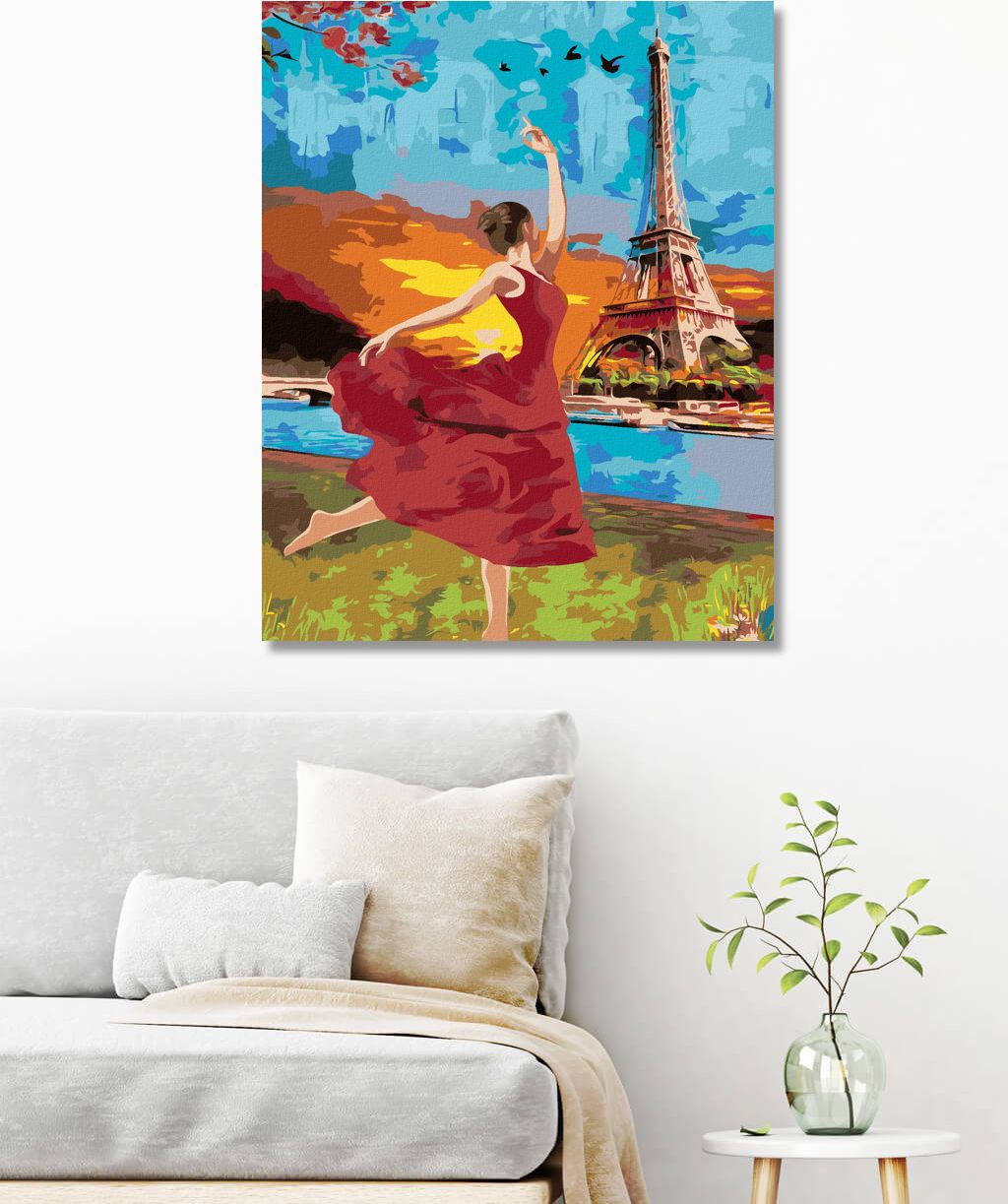 zuty Malování podle čísel - TANEC U EIFFELOVY VĚŽE - Rozměr: 40x50 cm, Rámování: Varianta: bez rámu a bez vypnutí plátna - obrázek 2