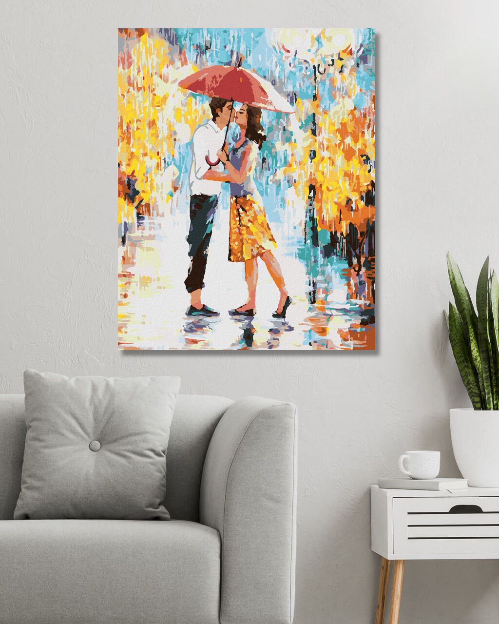 zuty Malování podle čísel - MILENCI V PAŘÍŽI S DEŠTNÍKEM II - Rozměr: 40x50 cm, Rámování: Varianta: vypnuté plátno na rám - obrázek 6
