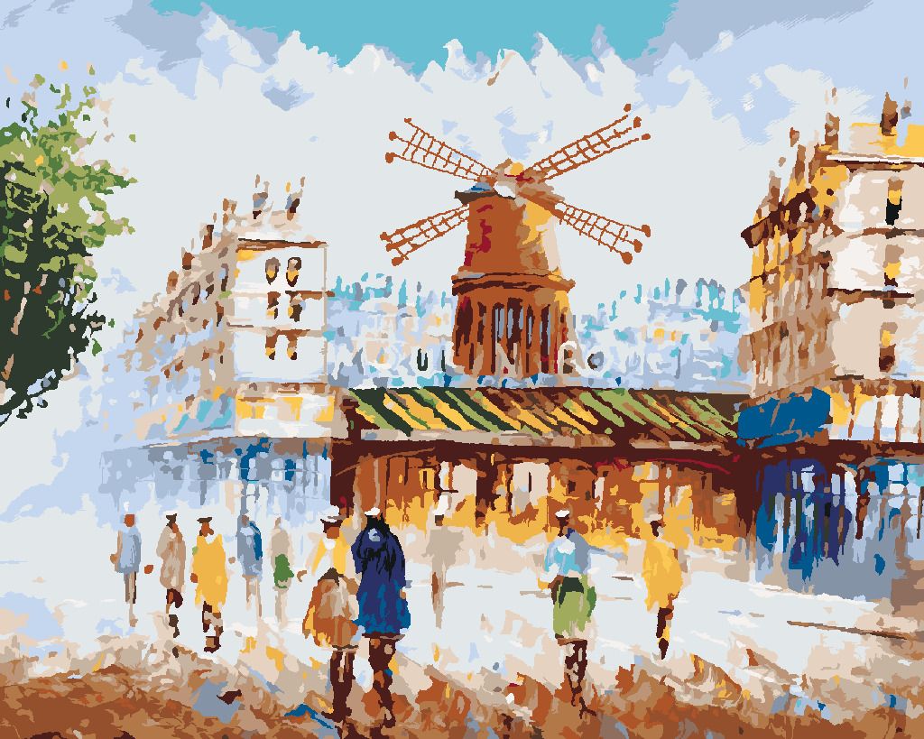 zuty Malování podle čísel - MOULIN ROUGE V PAŘÍŽI - Rozměr: 40x50 cm, Rámování: Varianta: vypnuté plátno na rám - obrázek 2