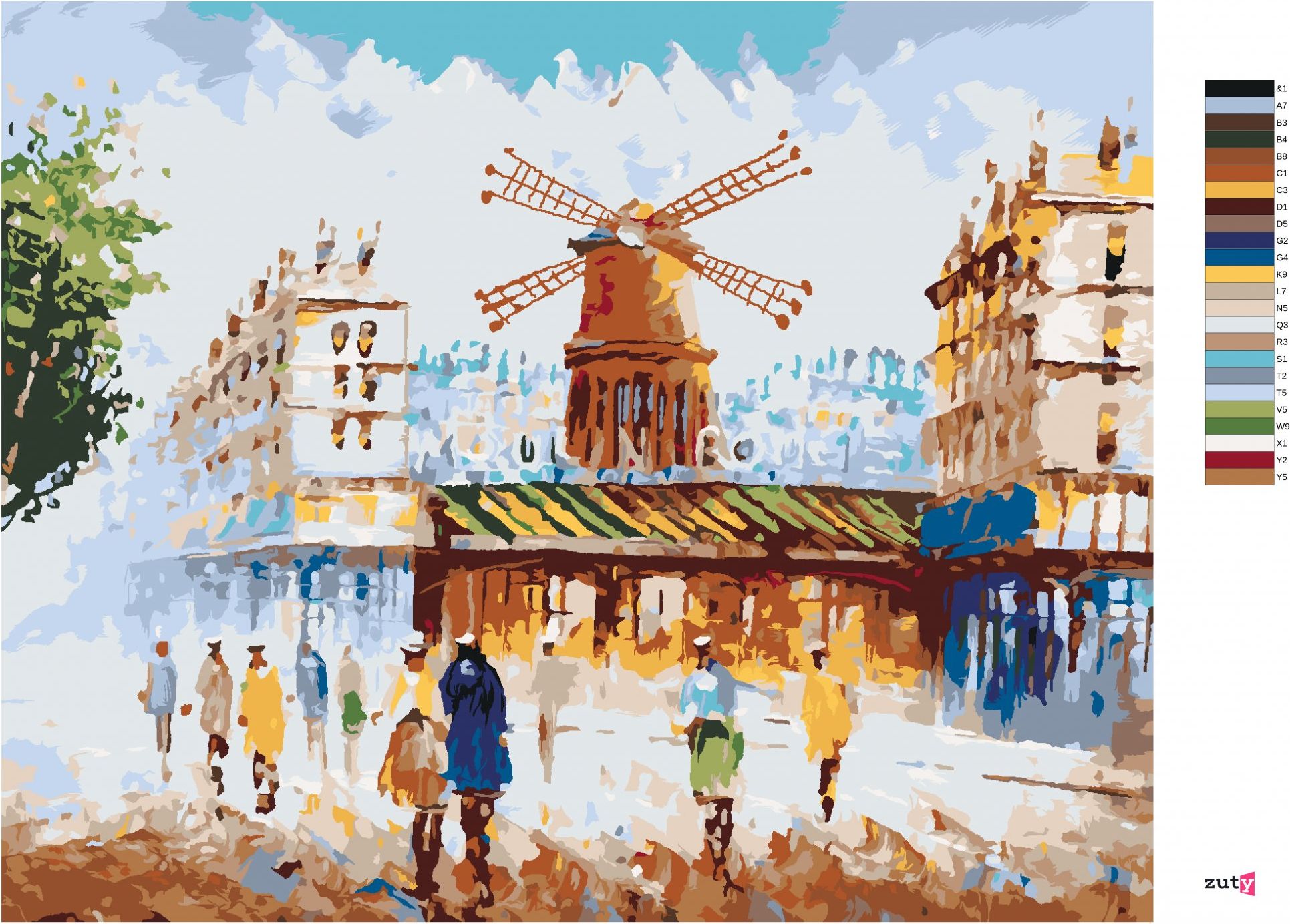zuty Malování podle čísel - MOULIN ROUGE V PAŘÍŽI - Rozměr: 40x50 cm, Rámování: Varianta: vypnuté plátno na rám - obrázek 9