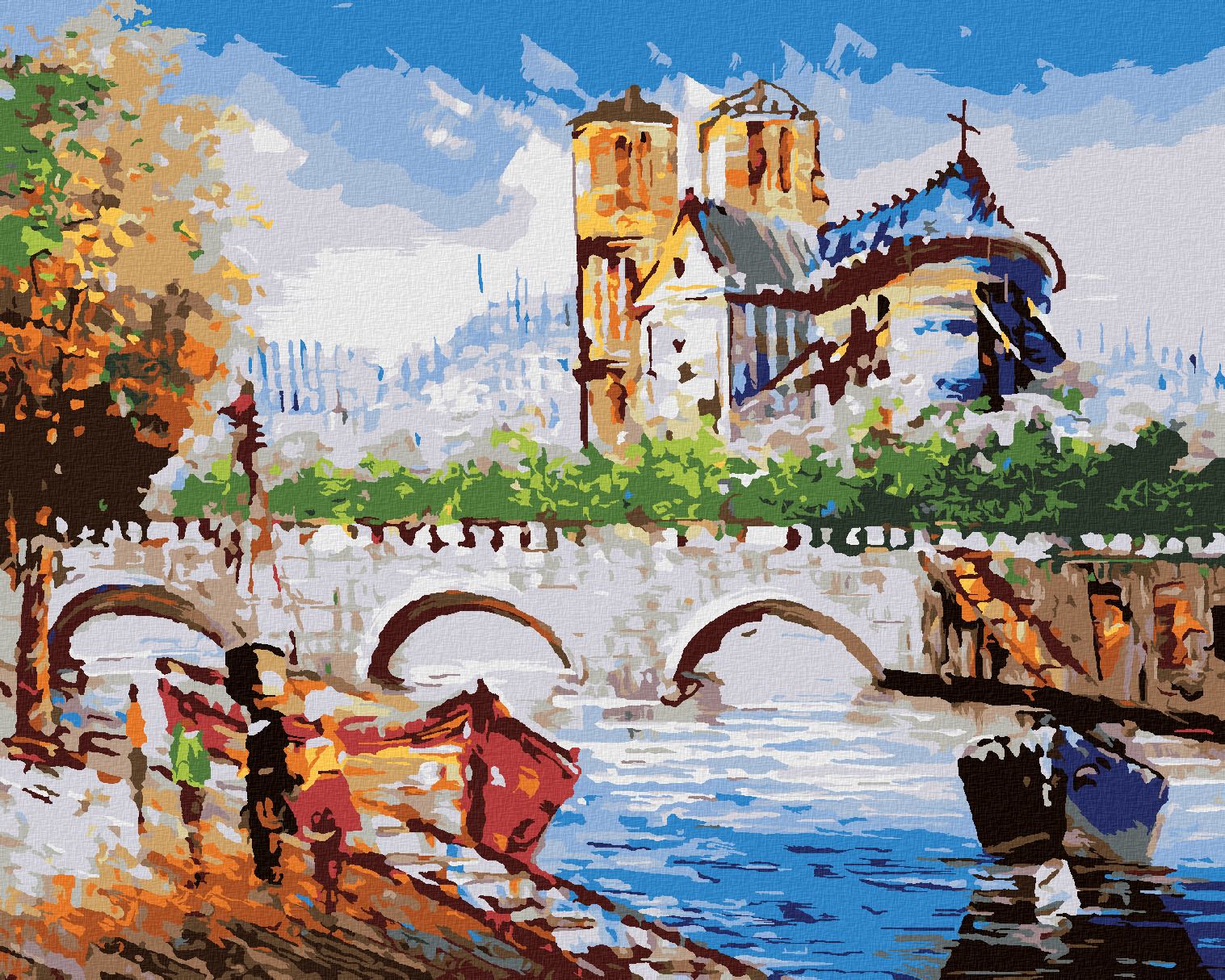 zuty Malování podle čísel - POHLED NA PAŘÍŽSKOU ULIČKU - Rozměr: 40x50 cm, Rámování: Varianta: vypnuté plátno na rám - obrázek 1
