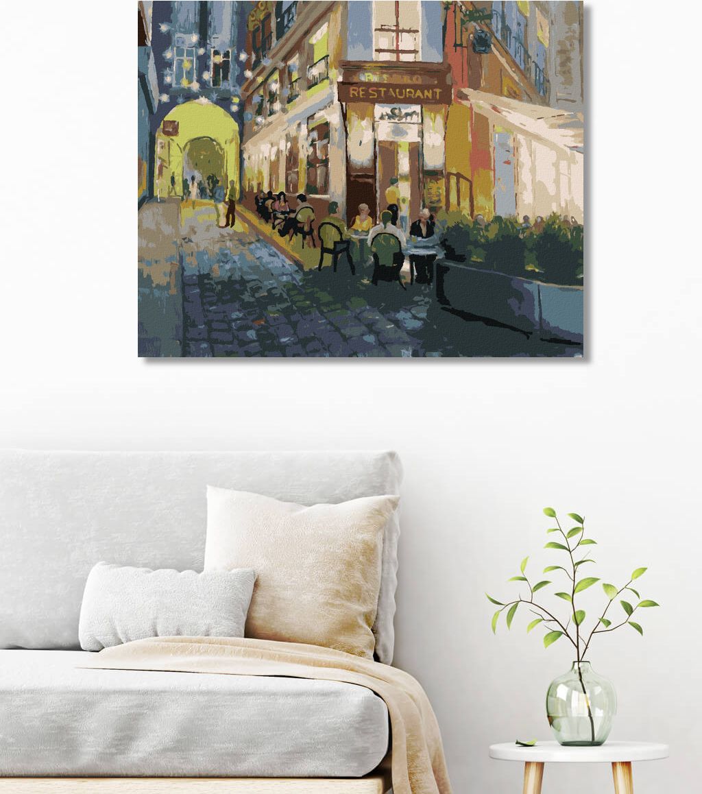 zuty Malování podle čísel - RESTAURACE V PAŘÍŽI - Rozměr: 40x50 cm, Rámování: Varianta: vypnuté plátno na rám - obrázek 3
