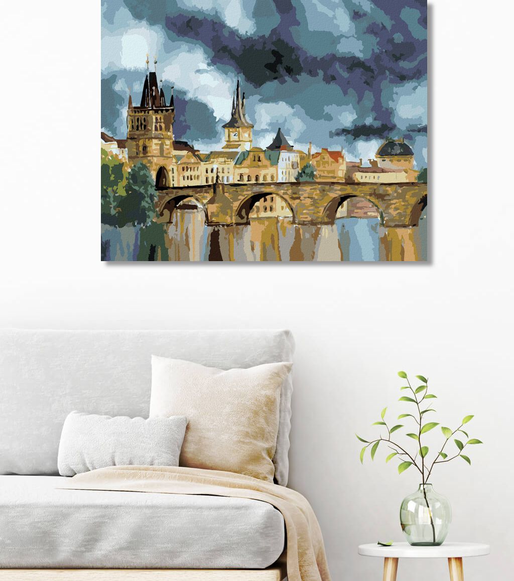 zuty Malování podle čísel - KARLŮV MOST V BOUŘI - Rozměr: 40x50 cm, Rámování: Varianta: vypnuté plátno na rám - obrázek 7