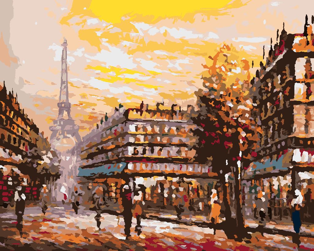 zuty Malování podle čísel - RUŠNÁ ULICE V PAŘÍŽI - Rozměr: 40x50 cm, Rámování: Varianta: bez rámu a bez vypnutí plátna - obrázek 5