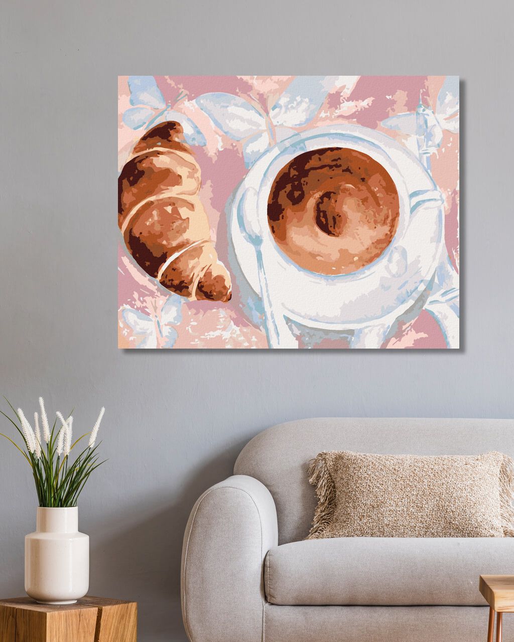 zuty Malování podle čísel - KÁVA A CROISSANT V PAŘÍŽI - Rozměr: 40x50 cm, Rámování: Varianta: bez rámu a bez vypnutí plátna - obrázek 2
