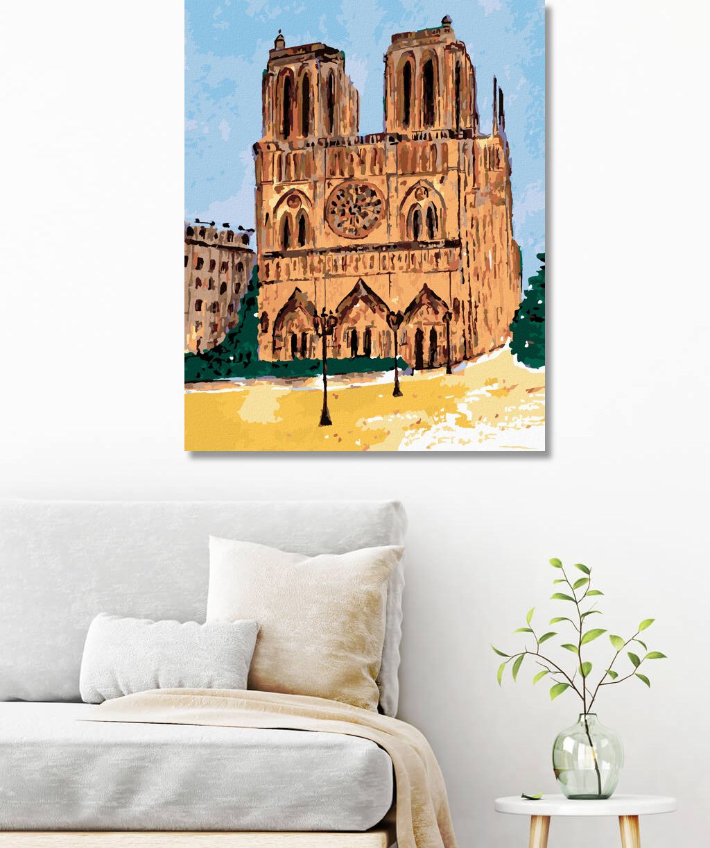 zuty Malování podle čísel - NOTRE DAME V PAŘÍŽI ZA JASNÉHO DNE - Rozměr: 40x50 cm, Rámování: Varianta: vypnuté plátno na rám - obrázek 5