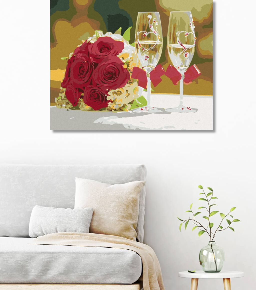 zuty Malování podle čísel - DVĚ SKLENIČKY A RŮŽE - Rozměr: 40x50 cm, Rámování: Varianta: bez rámu a bez vypnutí plátna - obrázek 10