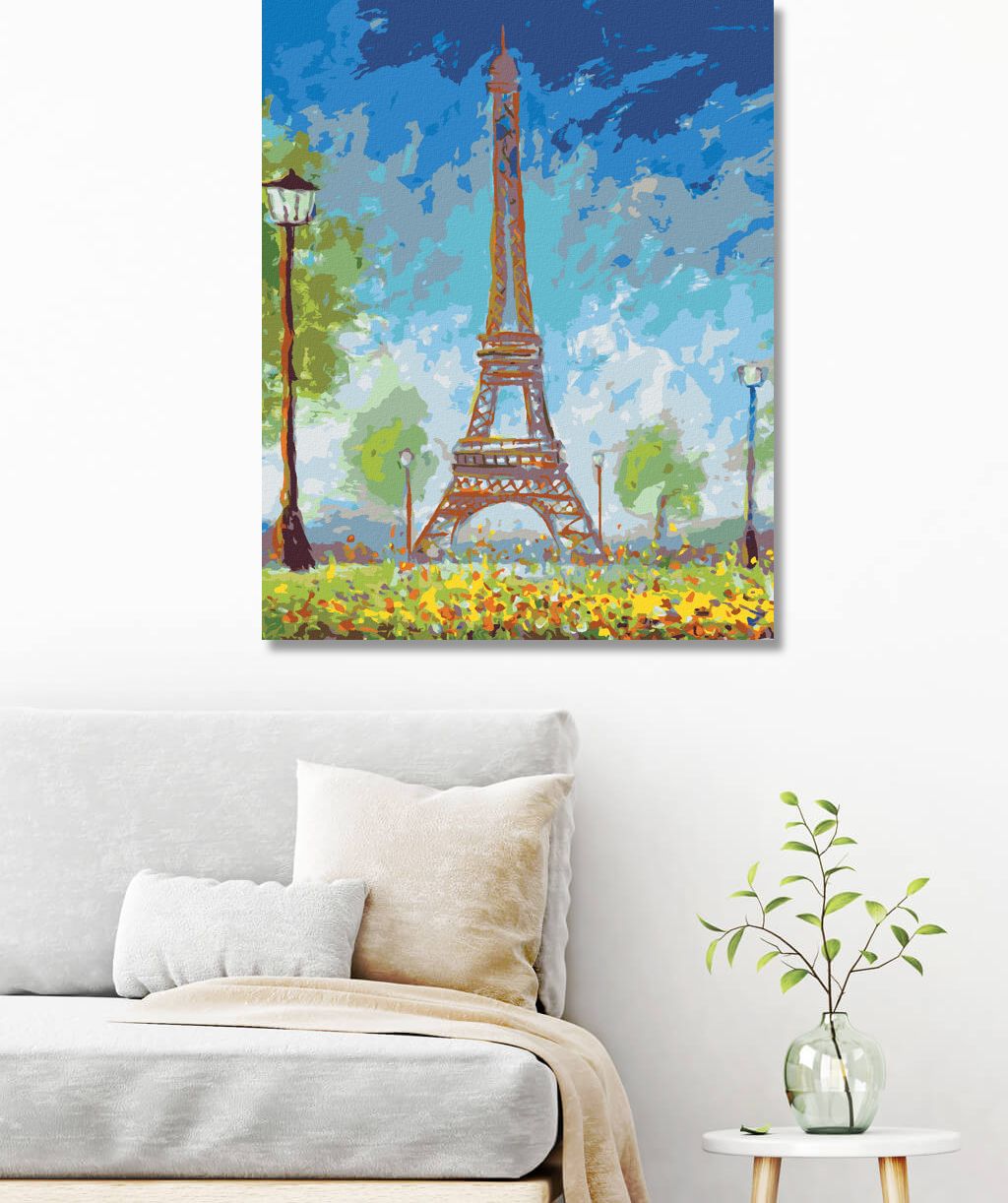 zuty Malování podle čísel - EIFFELOVA VĚŽ V LÉTĚ - Rozměr: 40x50 cm, Rámování: Varianta: vypnuté plátno na rám - obrázek 5