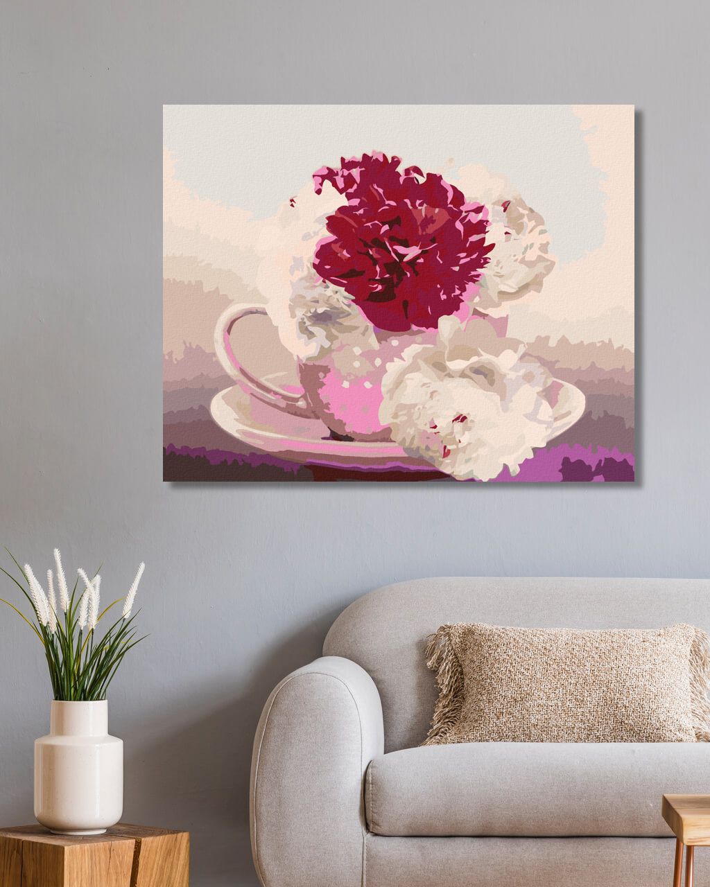 zuty Malování podle čísel - KÁVA S KVĚTINAMI - Rozměr: 40x50 cm, Rámování: Varianta: vypnuté plátno na rám - obrázek 5