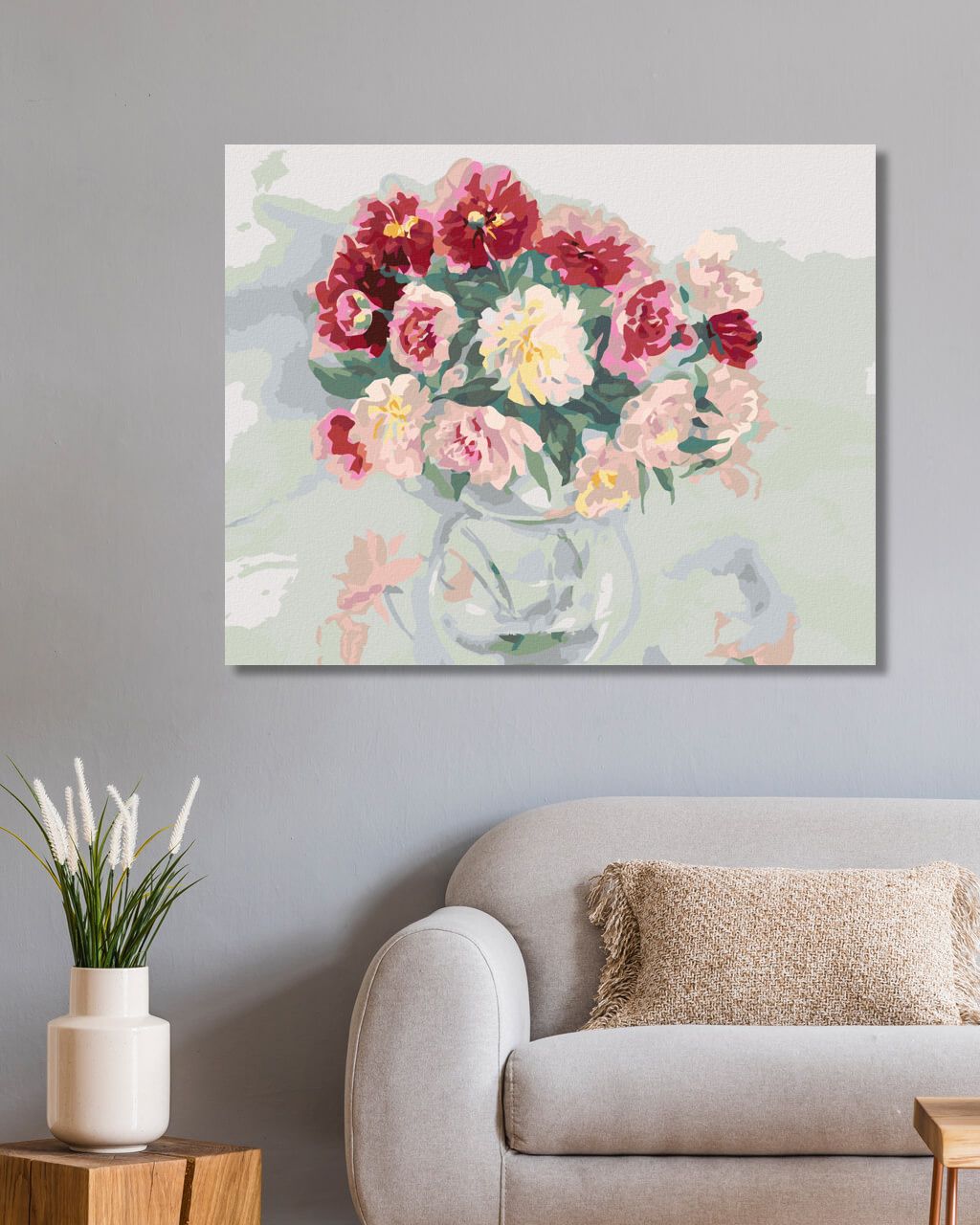 zuty Malování podle čísel - BAREVNÉ PIVOŇKY VE VÁZE - Rozměr: 40x50 cm, Rámování: Varianta: vypnuté plátno na rám - obrázek 2