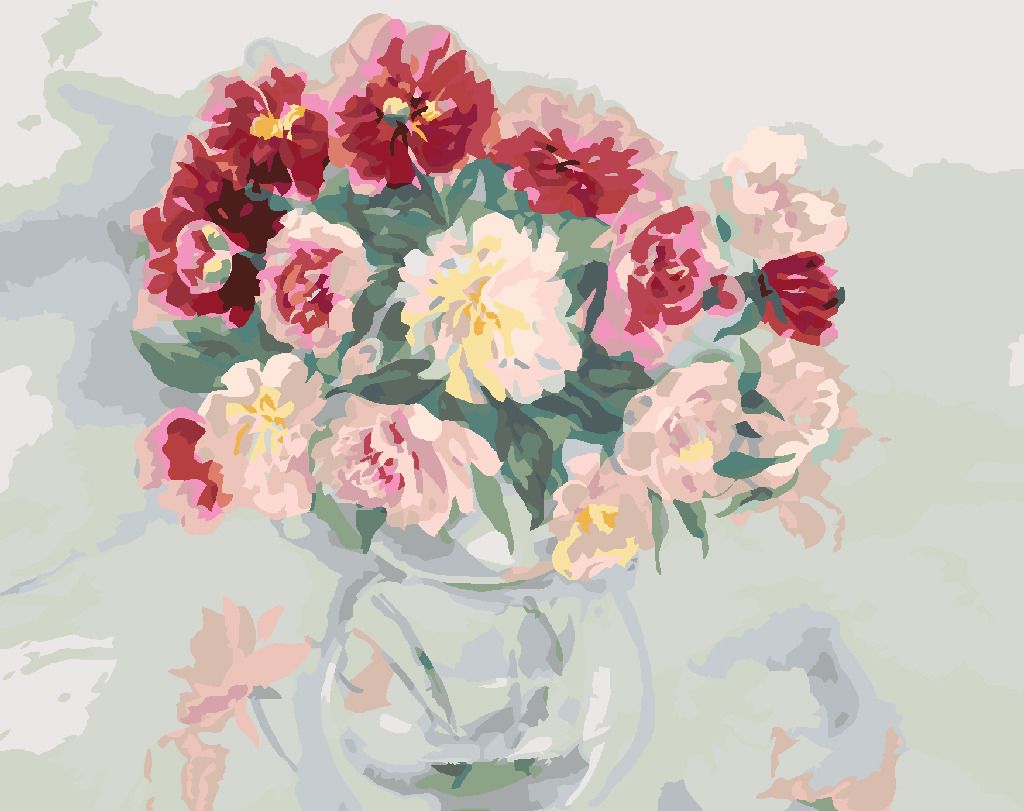 zuty Malování podle čísel - BAREVNÉ PIVOŇKY VE VÁZE - Rozměr: 40x50 cm, Rámování: Varianta: vypnuté plátno na rám - obrázek 9
