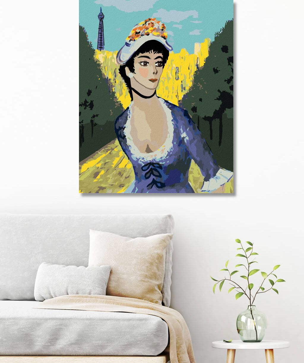 zuty Malování podle čísel - ŽENA V PARKU PŘED EIFFELOVOU VĚŽÍ - Rozměr: 40x50 cm, Rámování: Varianta: bez rámu a bez vypnutí plátna - obrázek 5