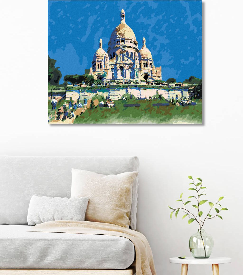 zuty Malování podle čísel - SACRE COEUR V PAŘÍŽI - Rozměr: 40x50 cm, Rámování: Varianta: vypnuté plátno na rám - obrázek 3