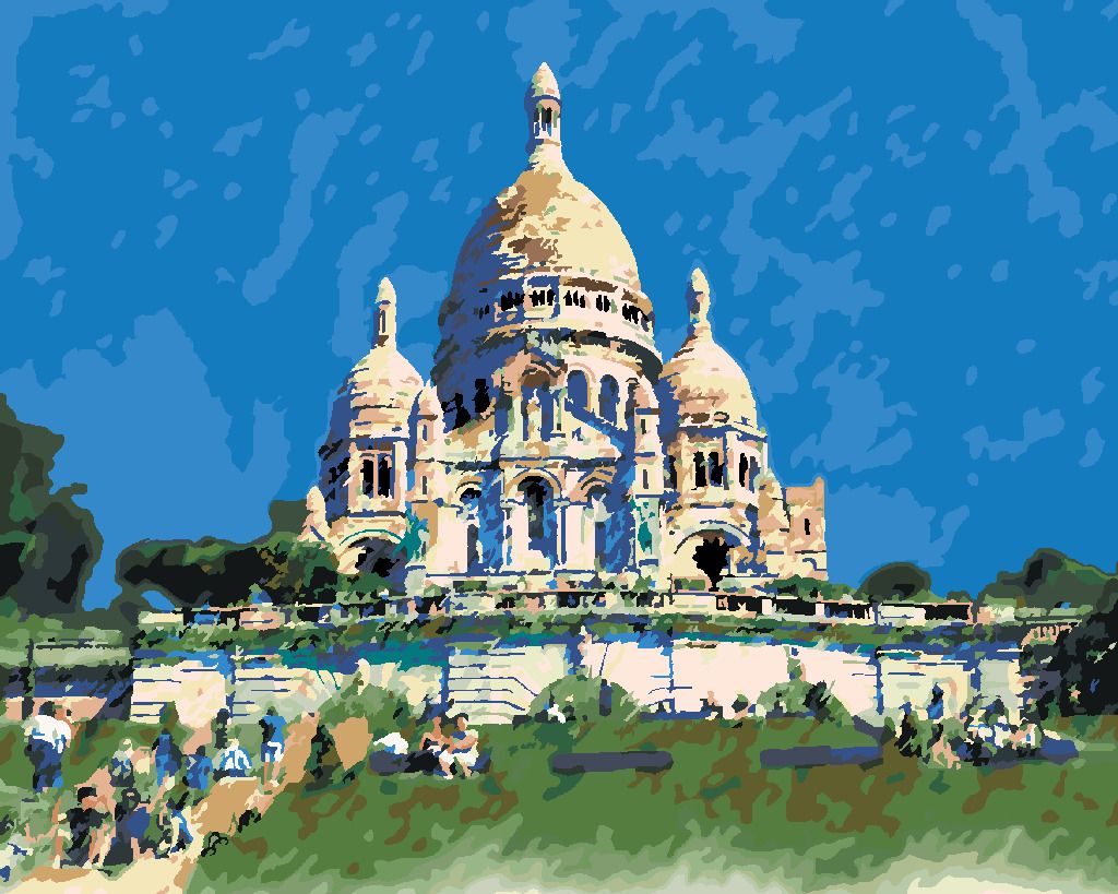 zuty Malování podle čísel - SACRE COEUR V PAŘÍŽI - Rozměr: 40x50 cm, Rámování: Varianta: vypnuté plátno na rám - obrázek 4