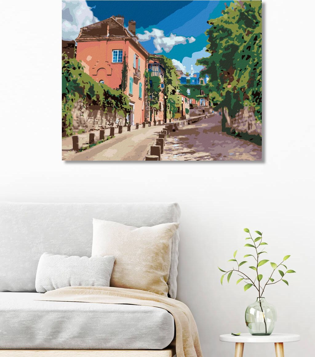 zuty Malování podle čísel - ZELENÁ ULIČKA V PAŘÍŽI - Rozměr: 40x50 cm, Rámování: Varianta: vypnuté plátno na rám - obrázek 3