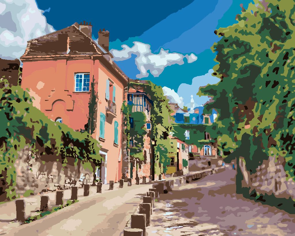 zuty Malování podle čísel - ZELENÁ ULIČKA V PAŘÍŽI - Rozměr: 40x50 cm, Rámování: Varianta: vypnuté plátno na rám - obrázek 9