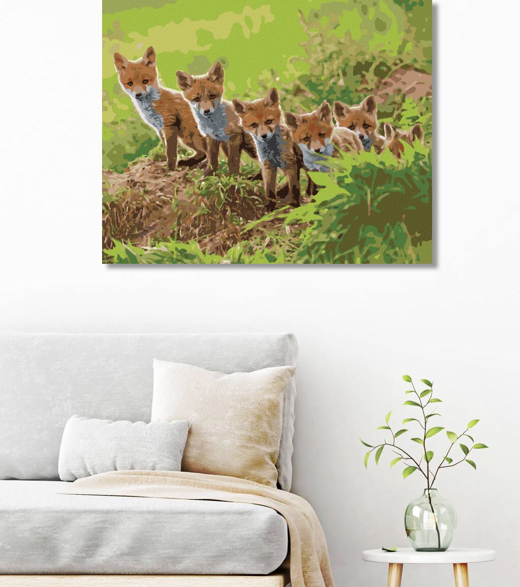 zuty Malování podle čísel - LIŠKA A JEJÍ PARTA - Rozměr: 40x50 cm, Rámování: Varianta: vypnuté plátno na rám - obrázek 4