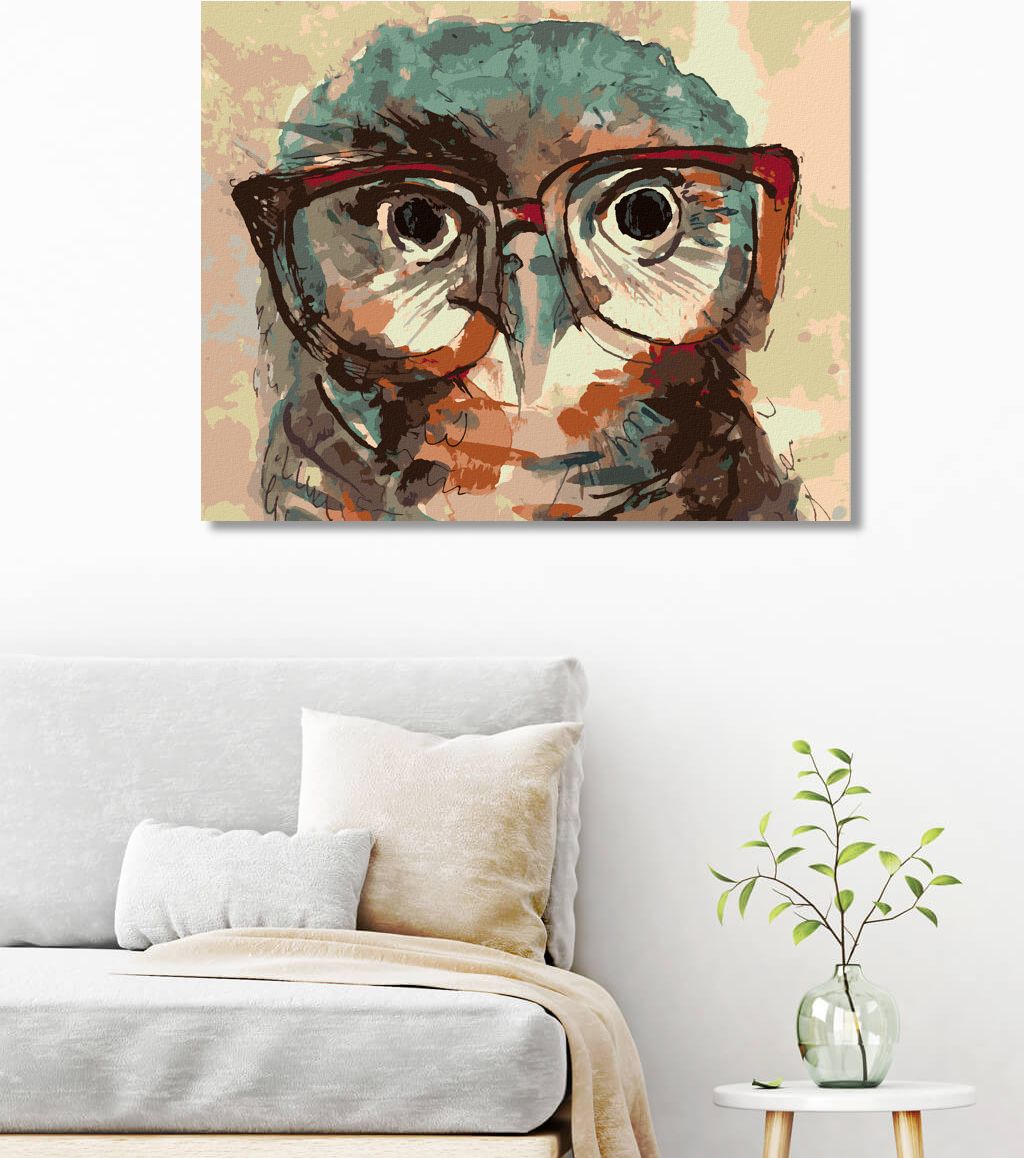 zuty Malování podle čísel - SOVA S BRÝLEMI - Rozměr: 40x50 cm, Rámování: Varianta: vypnuté plátno na rám - obrázek 10