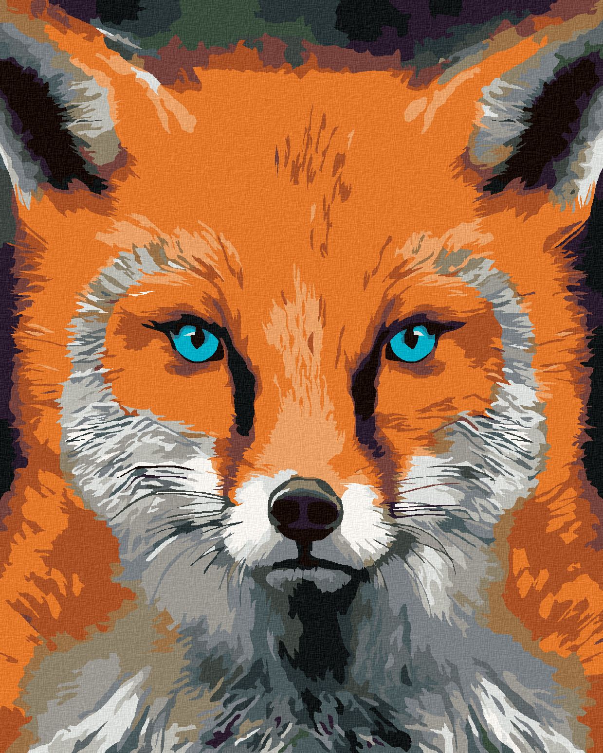 zuty Malování podle čísel - LIŠKA S MODRÝMA OČIMA - Rozměr: 40x50 cm, Rámování: Varianta: vypnuté plátno na rám - obrázek 1