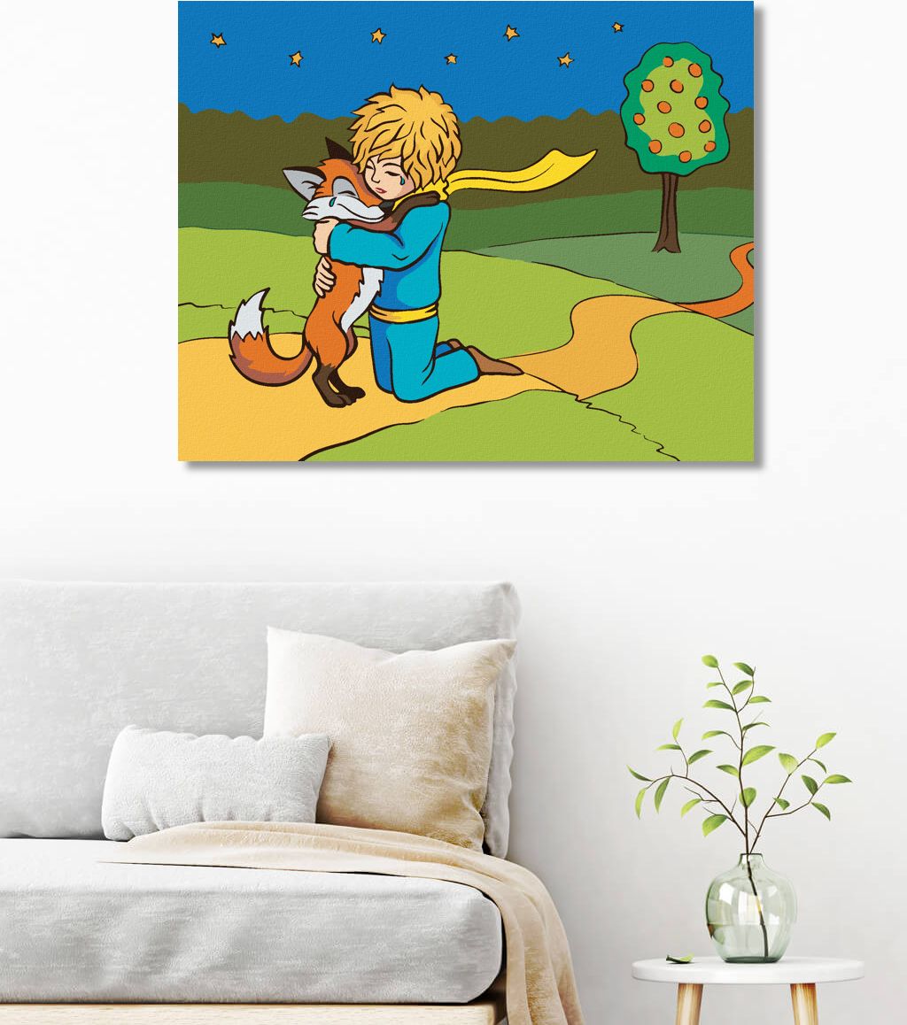 zuty Malování podle čísel - MALÝ PRINC OBJÍMÁ LIŠKU - Rozměr: 40x50 cm, Rámování: Varianta: vypnuté plátno na rám - obrázek 4