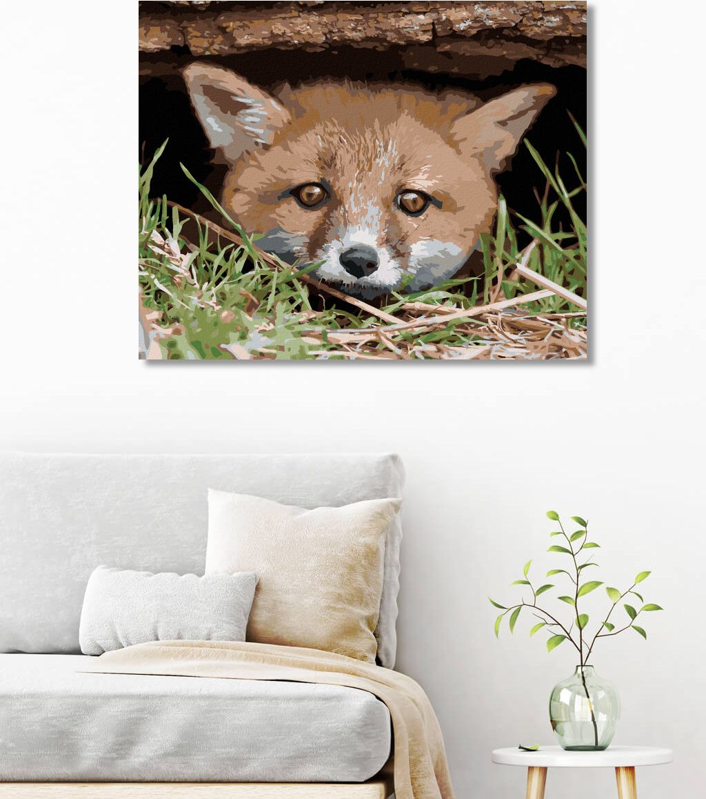 zuty Malování podle čísel - LIŠKA POD STROMEM - Rozměr: 40x50 cm, Rámování: Varianta: vypnuté plátno na rám - obrázek 5