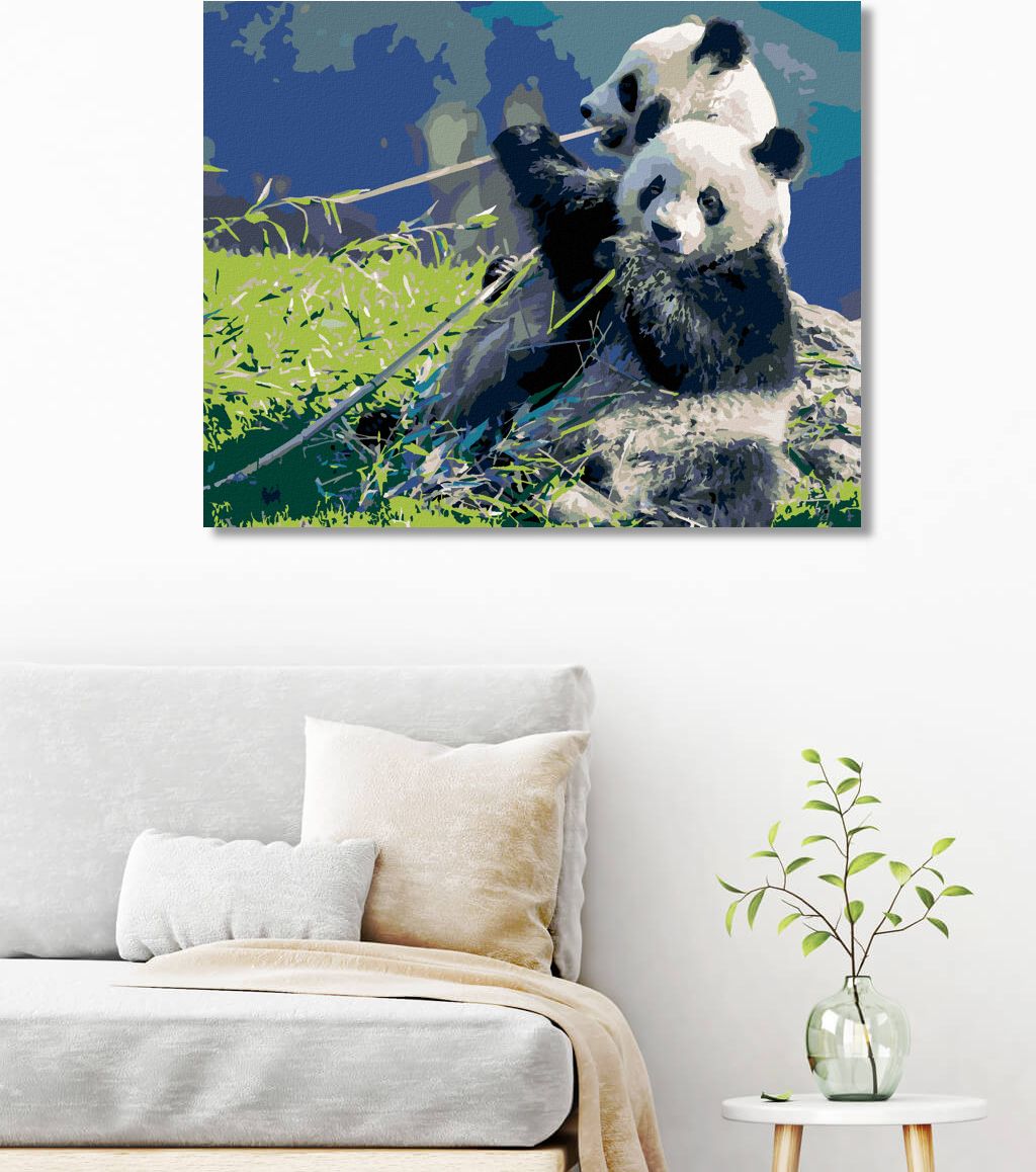 zuty Malování podle čísel - PANDA A BAMBUS - Rozměr: 40x50 cm, Rámování: Varianta: vypnuté plátno na rám - obrázek 7