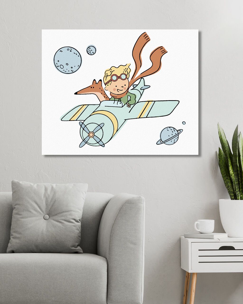 zuty Malování podle čísel - MALÝ PRINC LETÍ S LETADÝLKEM - Rozměr: 40x50 cm, Rámování: Varianta: vypnuté plátno na rám - obrázek 10