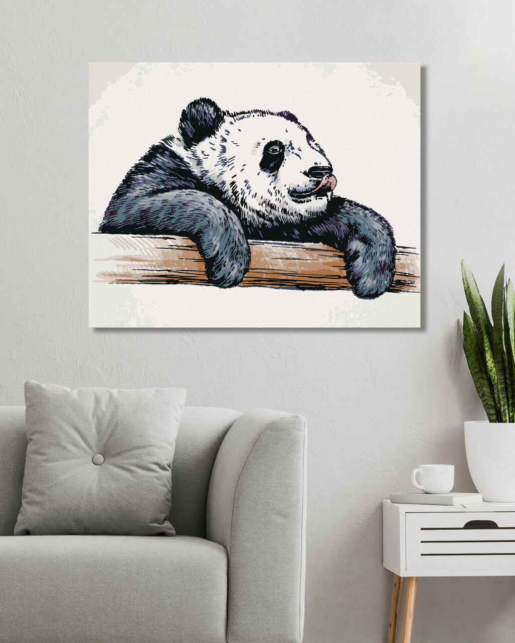 zuty Malování podle čísel - OLIZUJÍCÍ SE PANDA - Rozměr: 40x50 cm, Rámování: Varianta: vypnuté plátno na rám - obrázek 9