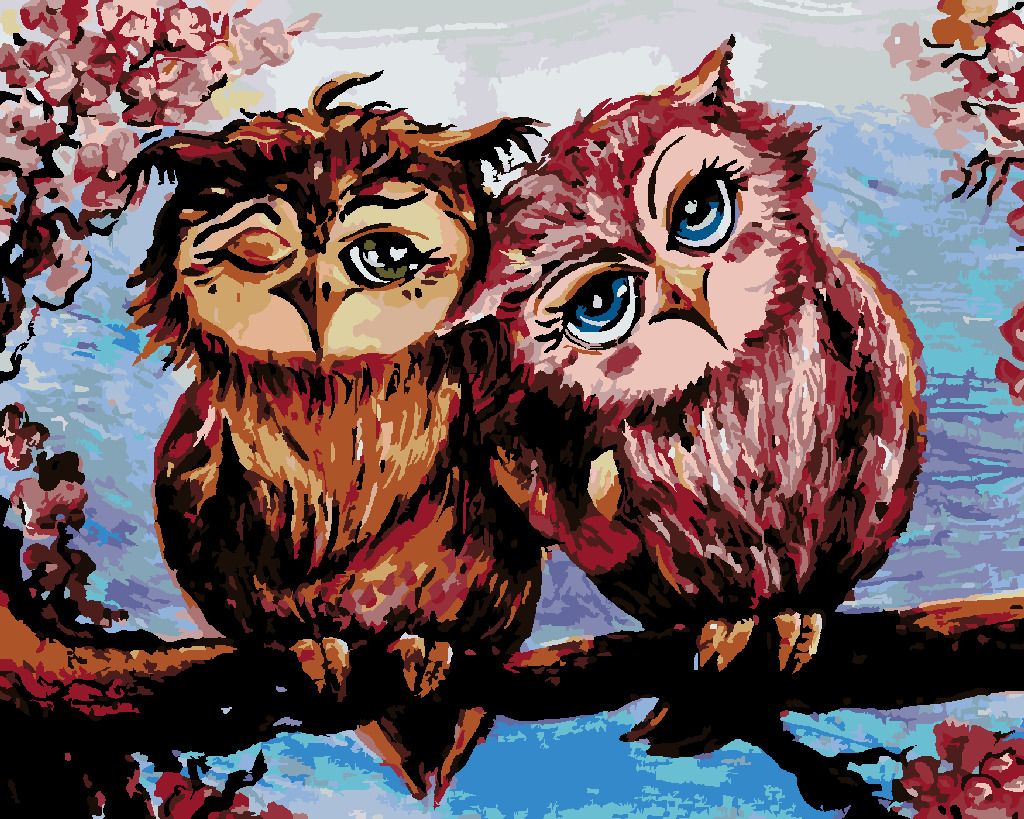 zuty Malování podle čísel - SOVY NA STROMĚ - Rozměr: 40x50 cm, Rámování: Varianta: vypnuté plátno na rám - obrázek 5