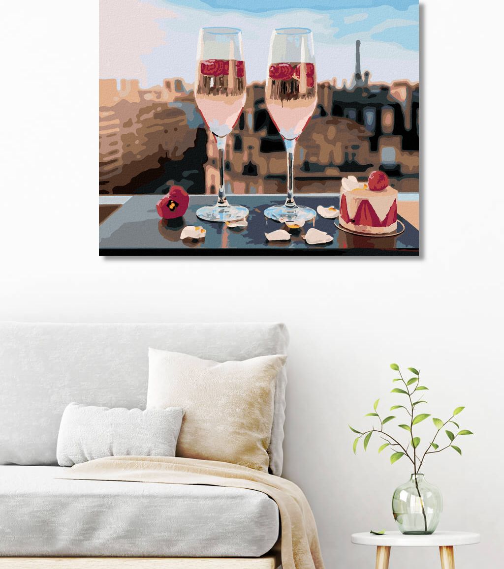 zuty Malování podle čísel - SKLENIČKY S VÍNEM V PAŘÍŽI - Rozměr: 40x50 cm, Rámování: Varianta: bez rámu a bez vypnutí plátna - obrázek 10